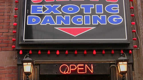 Exotic Dancing sign. HD video.