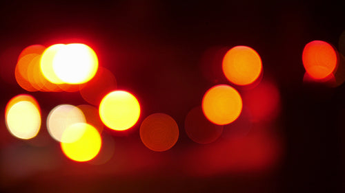 Defocused yellow and red flashing lights of firetruck. Emergency response. 4K.