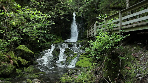 Dickson Falls in Fundy National Park, New Brunswick, Canada. Wide. HD.