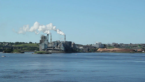 Pulp and Paper mill. Saint John, New Brunswick, Canada. HD.