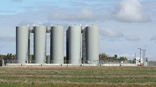 Rural fuel depot. Saskatchewan, Canada. HD.