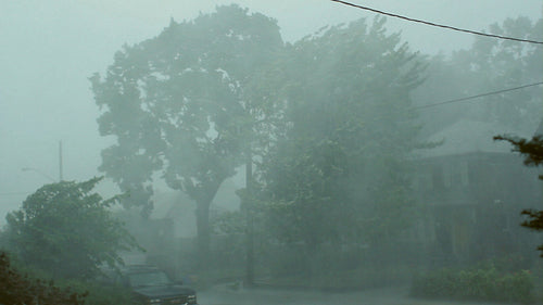 Scary suburban storm. Climate change. East York, Toronto, Canada. HD.