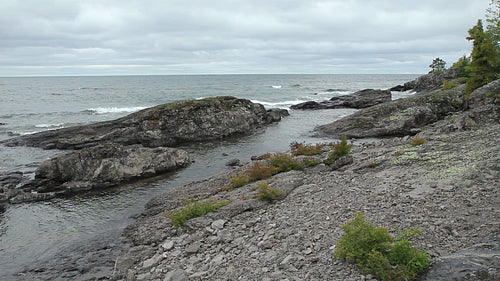 Lake Superior shoreline. HD.