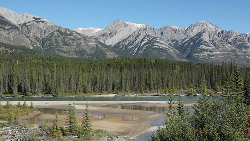 Mountain landscape. Banff National Park in Alberta, Canada. HD.