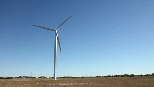 Wind turbine in rural area. Manitoba, Canada. HD.