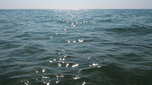 Slow motion sparkling lake water. Lake Ontario, Canada. HD video.