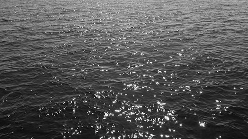 Slow motion black and white lake with sun reflections. Lake Ontario, Canada. HD stock video.