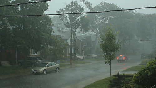 Scary suburban storm. East York, Toronto, Canada. HD.